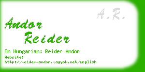 andor reider business card